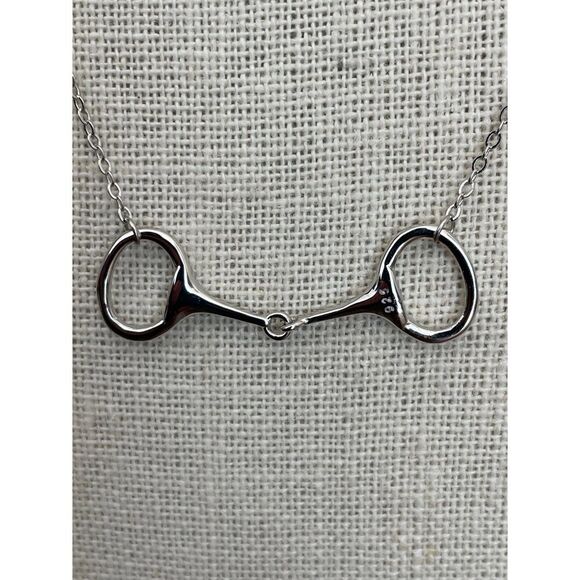 Genuine Sterling Silver Snaffle Bit Necklace - Picture 3 of 4